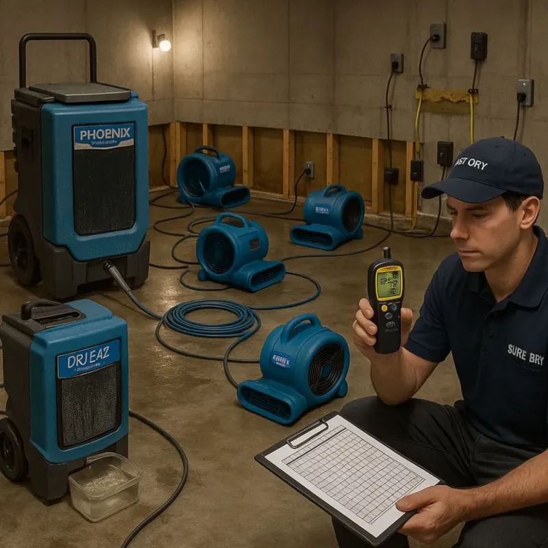 Structural Drying and Dehumidification process in Fairlawn, OH